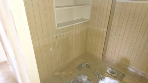 洗面所　施工中