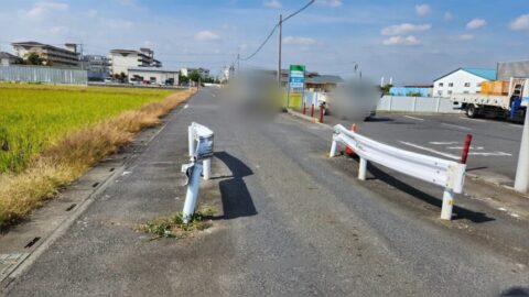 N-CREW　エヌクルー　土木　ガードレール補修工事　破損　事故　　越谷市