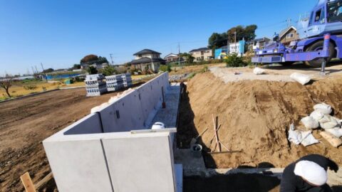 内牧　春日部　土地造成工事　L型擁壁　新築　注文住宅