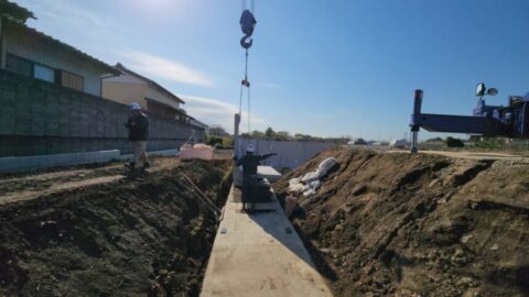 内牧　春日部　土地造成工事　L型擁壁　新築　注文住宅