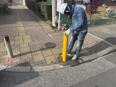 越谷市　春日部市 土木工事　ボラード
